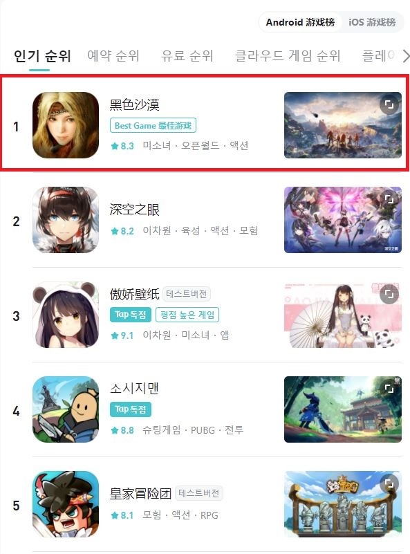 '검은사막 모바일' 중국서 통했다…출시하자 인기순위 1위