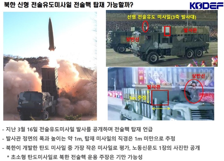 [서울=뉴시스] 북한 열병식 등장한 신형 전술 유도 무기. 2022.04.27. (자료=한국국방안보포럼 제공) *재판매 및 DB 금지