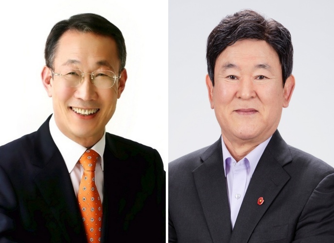 [제주=뉴시스] 6·1 지방선거에 나선 보수 성향 고창근(왼쪽)·김광수 제주교육감 예비후보. (사진=각 예비후보 선거사무소 제공) *재판매 및 DB 금지