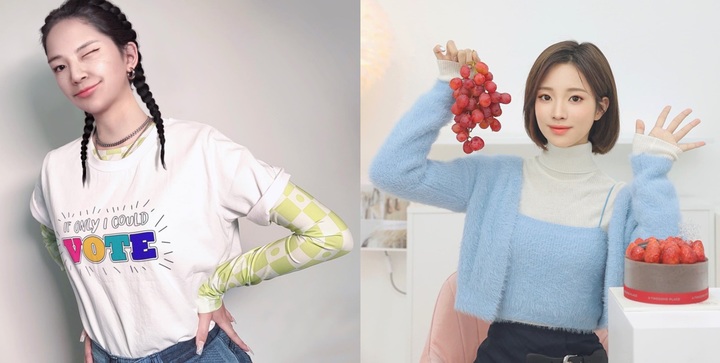 국내 대표 가상인간 중 하나인 로지(왼쪽)와 한유아. (사진=인스타그램 캡처) *재판매 및 DB 금지