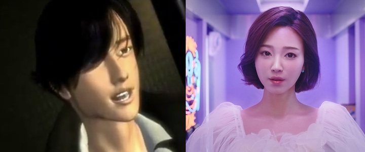 1990년대 말 등장했던 사이버가수 아담(왼쪽)과 최근 '버추얼 아티스트'로 데뷔한 스마일게이트의 가상인간 한유아. (사진=유튜브·CJ ENM) *재판매 및 DB 금지