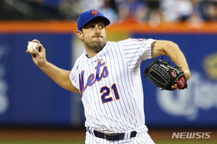 [뉴욕=AP/뉴시스] 뉴욕 메츠의 맥스 셔저