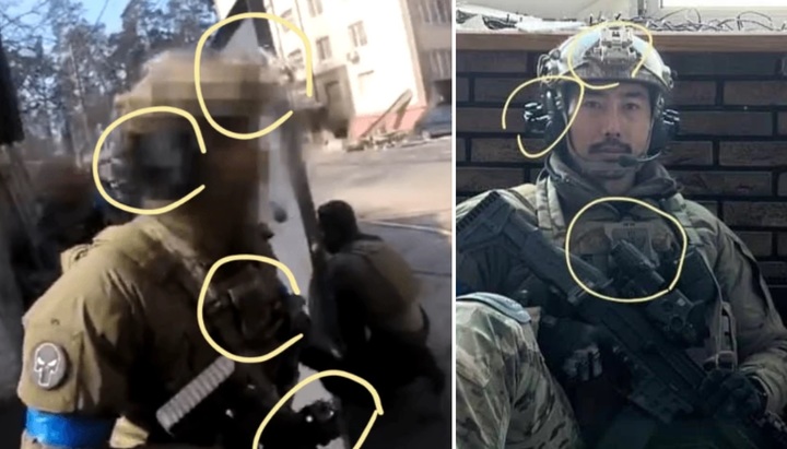 [서울=뉴시스]이근으로 추정되는 인물과 이 전 대위가 SNS에 올린 사진 비교. 온라인 커뮤니티 캡처 *재판매 및 DB 금지