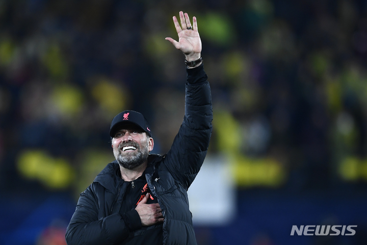 [비야레알=AP/뉴시스]리버풀 위르겐 클롭 감독. 2022.05.03.