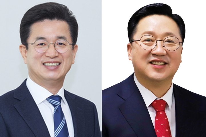 [대전=뉴시스] 왼쪽부터 더불어민주당 허태정, 국민의힘 이장우 대전시장 후보. (사진= 중앙선거관리위원회) *재판매 및 DB 금지