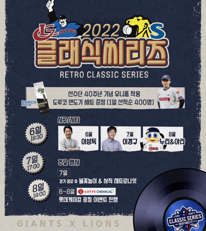 [서울=뉴시스]롯데-삼성 레트로 클래식 시리즈.(사진=롯데 자이언츠 제공) *재판매 및 DB 금지
