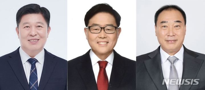 왼쪽부터 더불어민주당 정덕영후보, 국민의힘 강수현 후보, 무소속 홍성표 후보.