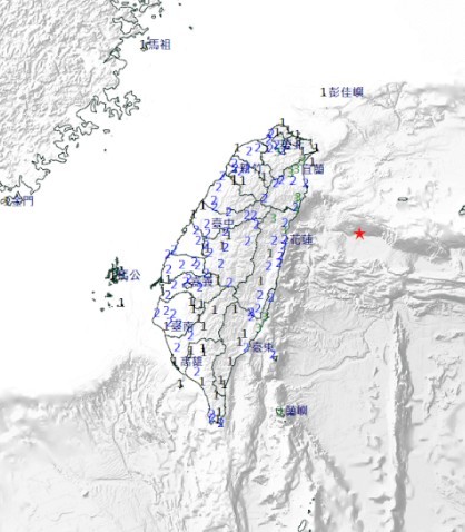 대만 중앙기상국 홈페이지 캡처. 2022.05.09