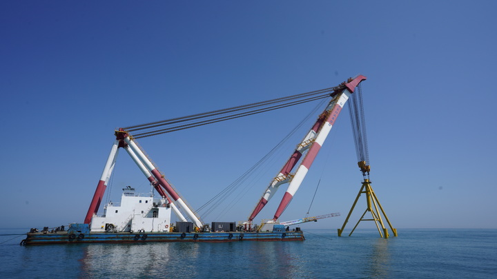 [광주=뉴시스] 유탑그룹은 2022년 5월10일 해상풍력발전단지 조성을 위해 전남 신안군 임자면 소비치도 남서측 18㎞ 해상에 풍황계측기를 설치했다고 밝혔다. (사진=뉴시스 DB). photo@newsis.com *재판매 및 DB 금지