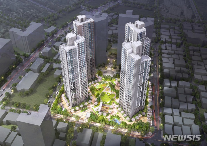 [서울=뉴시스] 울산 남구 신정동 공동주택 조감도. (이미지=금호건설 제공)