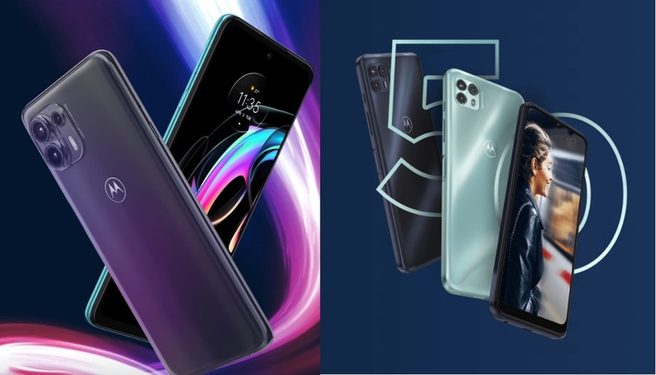 모토로라가 헬로모바일과 손잡고 지난달 국내 출시한 5G 스마트폰 '엣지 20라이트 5G'(왼쪽)와 '모토 G50 5G'. (사진=모토로라 홈페이지 캡처) *재판매 및 DB 금지