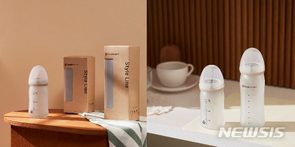 [서울=뉴시스] 유한킴벌리 더블하트 '실리콘 코팅 유리젖병'. (사진=유한킴벌리 제공) 2022.05.17. photo@newsis.com