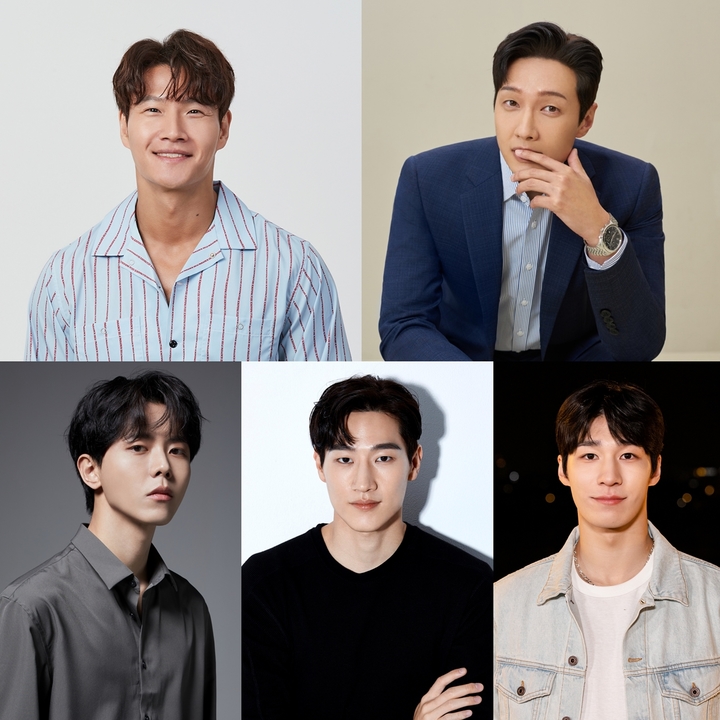 왼쪽 위부터 시계방향 김종국, 지현우, 황대헌, 노상현, 주우재