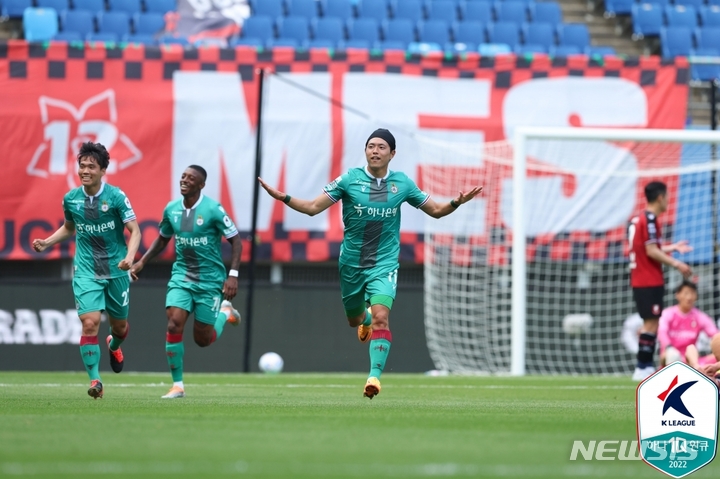 [서울=뉴시스]대전 김승섭 결승골. (사진=프로축구연맹 제공)