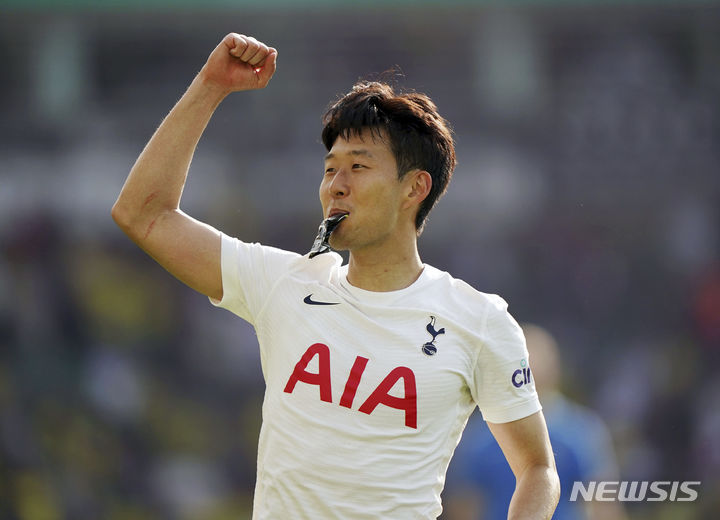 [노리치=AP/뉴시스]손흥민이 EPL 공동 득점왕에 올랐다. 2022.05.22.