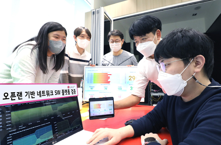 [서울=뉴시스] LG유플러스가 주니퍼 네트웍스와 함께 오픈랜 핵심기술인 소프트웨어 플랫폼 'RAN 지능형 컨트롤러(RIC)'의 기술 검증을 국내 최초로 진행했다. (사진=LG유플러스 제공) 2022.5.25 *재판매 및 DB 금지