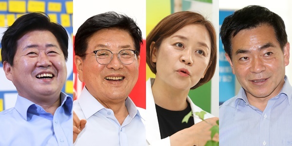 [제주=뉴시스] 사진 왼쪽부터 오영훈 더불어민주당 제주도지사 후보, 허향진 국민의힘 제주도지사 후보, 부순정 녹색당 제주도지사 후보, 무소속 박찬식 제주도지사 후보. (사진=뉴시스DB) *재판매 및 DB 금지