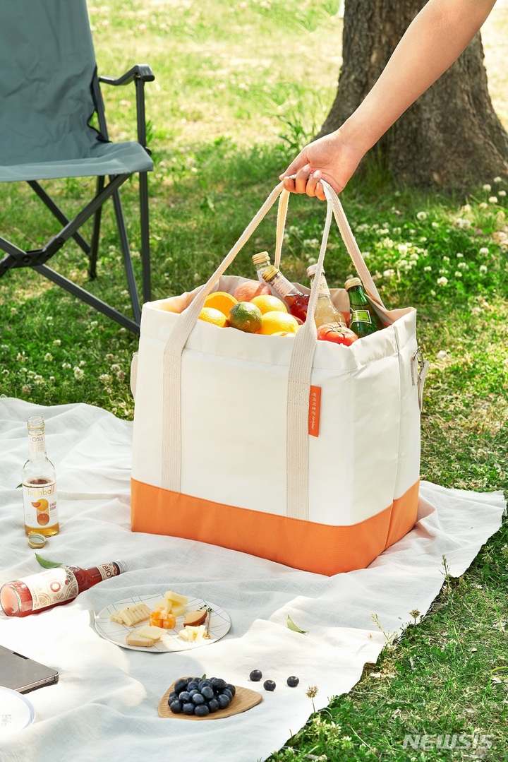 [서울=뉴시스]효성티앤씨 리젠이 적용된 현대홈쇼핑의 투홈 보냉백.(사진=효성티앤씨 제공) 2022.5.26 photo@newsis.com