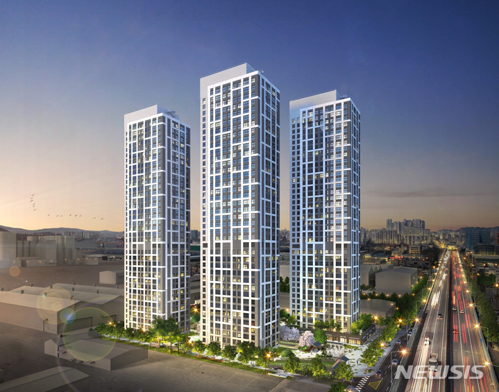 [서울=뉴시스] e편한세상 시티 항동 마리나 투시도. (제공 = DL이앤씨) 