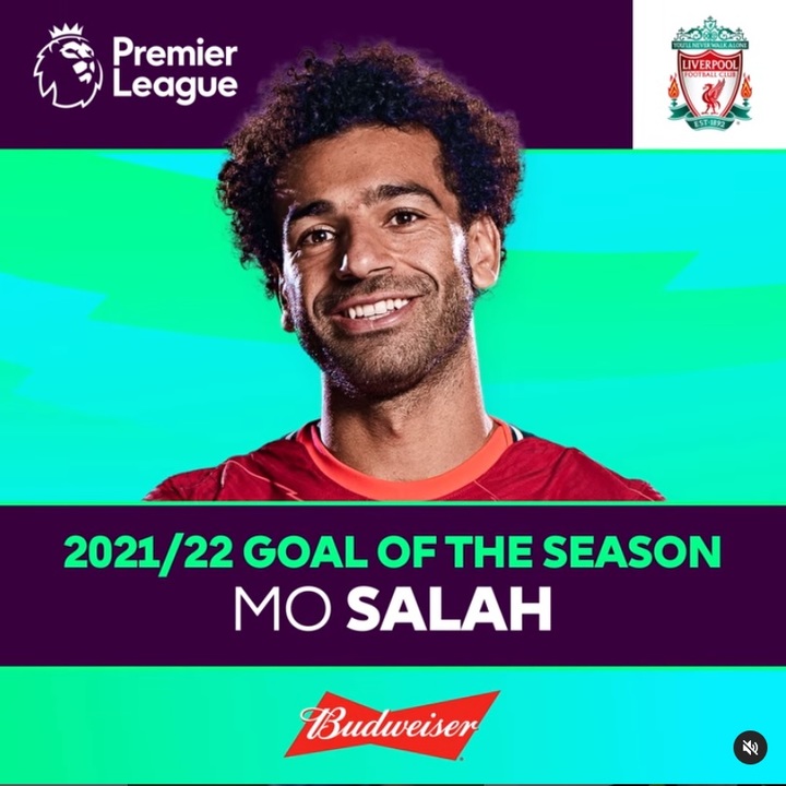 [서울=뉴시스]살라, EPL 올해의 골 수상. (캡처=EPL 인스타그램)