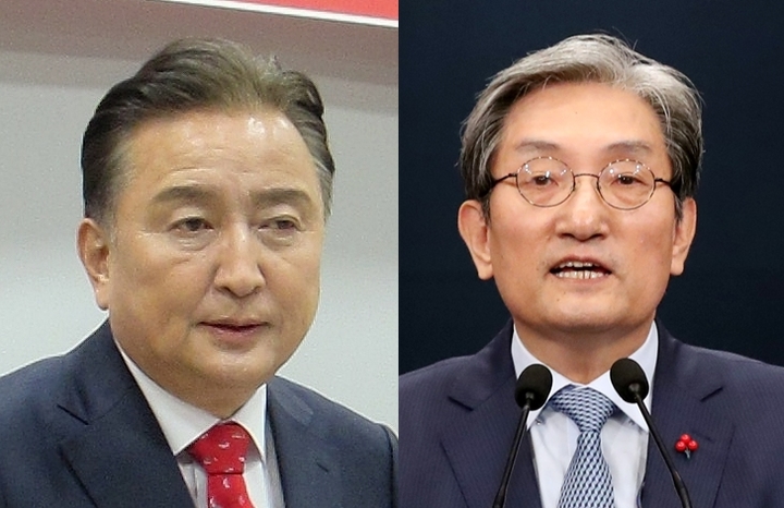 [청주=뉴시스] 국민의힘 김영환 충북지사 후보(왼쪽), 더불어민주당 노영민 충북지사 후보. photo@newsis.com *재판매 및 DB 금지