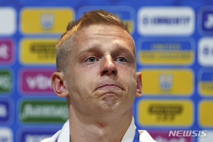 [글래스고(영국)=AP/뉴시스]우크라이나 축구대표팀 올렉산드르 진첸코
