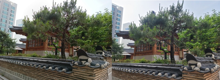 모토로라의 엣지 20라이트로 촬영한 사진(왼쪽)과 삼성전자의 갤럭시노트20 울트라로 촬영한 사진. (사진=윤현성 기자) *재판매 및 DB 금지