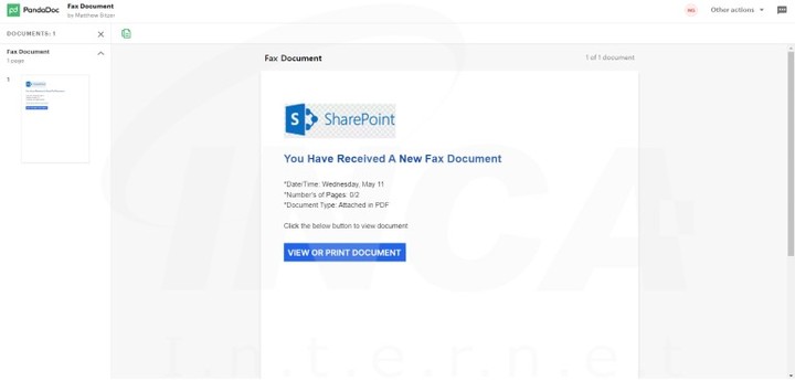 가짜 팩스 정보를 포함한 웹페이지 [사진=잉카인터넷] *재판매 및 DB 금지