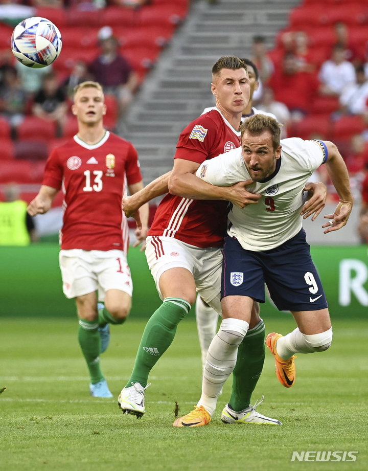 [부다페스트=AP/뉴시스]잉글랜드 골잡이 해리 케인이 침묵했다. 2022.06.04.