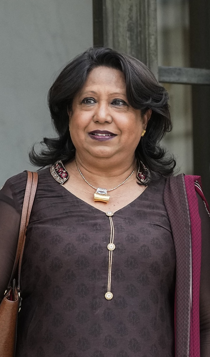 [서울=뉴시스]프라밀라 패튼 유엔 분쟁하 성폭력 특별대표. 사진은 2021년 7월 프랑스 파리 엘리제궁에서 열린 성평등회의를 마친 뒤 모습. 2022.06.07.photo@newsis.com *재판매 및 DB 금지