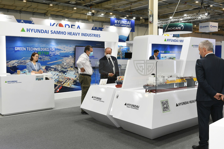 [서울=뉴시스] 글로벌 조선해양 박람회 ‘포시도니아(Posidonia) 2022’에 참가한 현대중공업그룹. (사진=현대중공업그룹 제공) *재판매 및 DB 금지