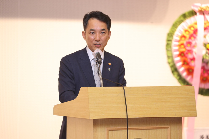 [서울=뉴시스] 권창회 기자 = 박민식 국가보훈처장이 7일 오후 서울 영등포구 국회도서관 대강당에서 열린 봉오동전투 전승 102주년 기념식에 참석해 축사를 하고 있다.(사진=국가보훈처 제공) 2022.06.07. photo@newsis.com *재판매 및 DB 금지