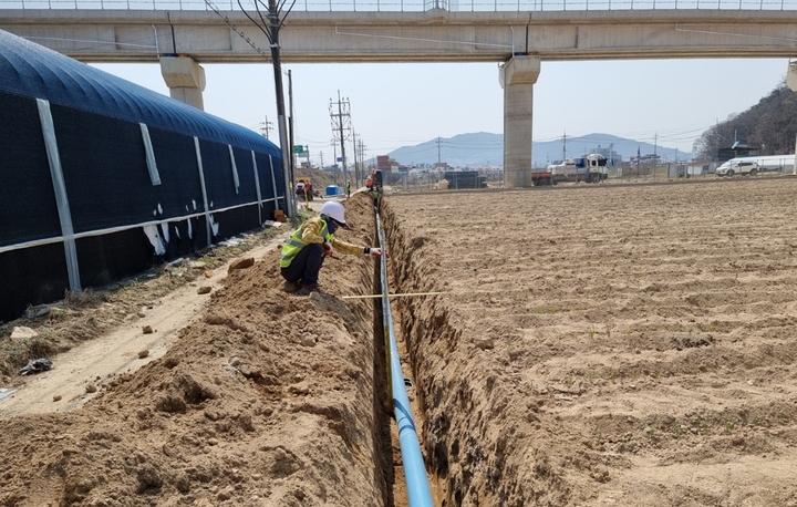 [음성=뉴시스] 가뭄 대비 농업용수 개발사업. (사진=음성군 제공) photo@newsis.com *재판매 및 DB 금지