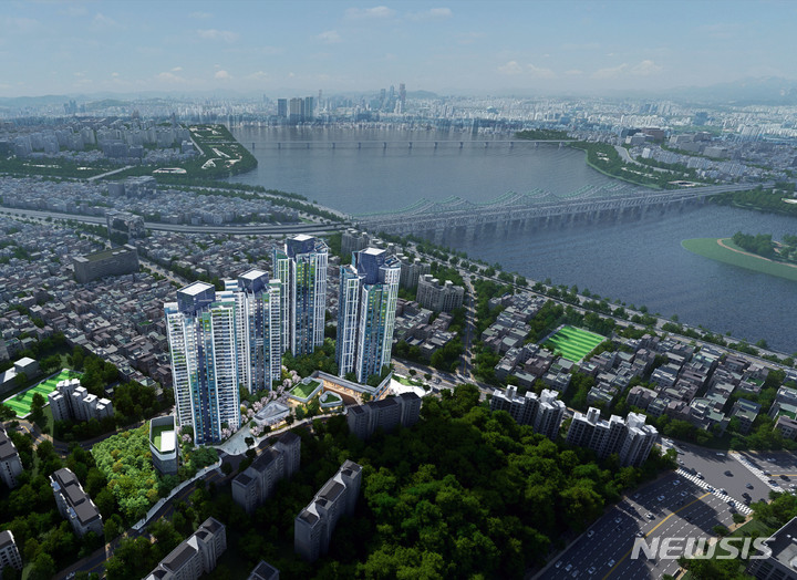 [서울=뉴시스] '한강 지역주택조합사업' 투시도. (이미지=호반건설 제공)