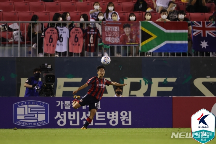[서울=뉴시스]수원FC 이승우. (사진=프로축구연맹 제공)