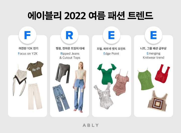 에이블리, 2022 여름 패션 트렌드 키워드 ‘F.R.E.E’ 선정.(사진=에이블리 제공) *재판매 및 DB 금지