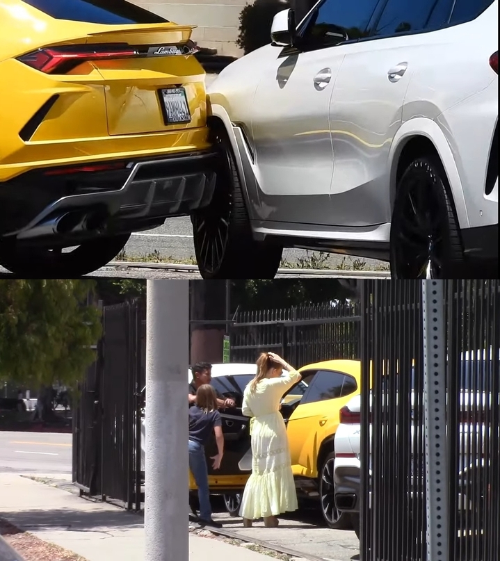 [서울=뉴시스]사고 장면. 2022.06.28. (사진=유튜브 채널 'X17onlineVideo'의 'Ben Affleck's Son Samuel Crashes Lambo into BMW' 캡처) photo@newsis.com*재판매 및 DB 금지 *재판매 및 DB 금지