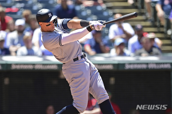[클리블랜드=AP/뉴시스] 메이저리그(MLB) 뉴욕 양키스의 애런 저지. 2022.07.02
