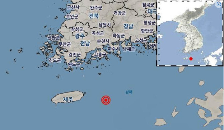 [여수=뉴시스] 전남 여수 거문도 해상 규모 2.6 지진. (사진=기상청 누리집 갈무리) 2022.07.03. photo@newsis.com *재판매 및 DB 금지