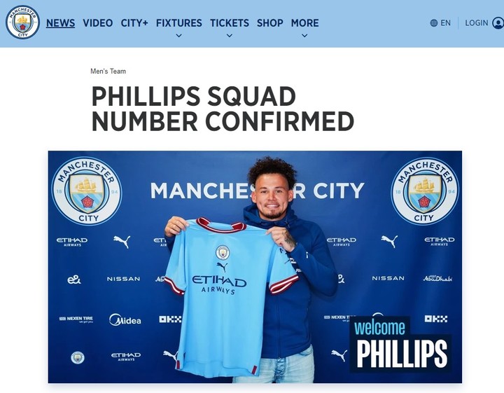 지난 시즌까지 리즈 유나이티드에서 활약했던 수비형 미드필더 칼빈 필립스가 맨체스터 시티 이적을 마무리했다. (출처=맨체스터 시티 구단 공식 홈페이지) 2022.07.05. *재판매 및 DB 금지