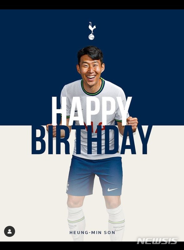 [서울=뉴시스]토트넘, 손흥민 생일 축하. (캡처=토트넘 인스타그램)
