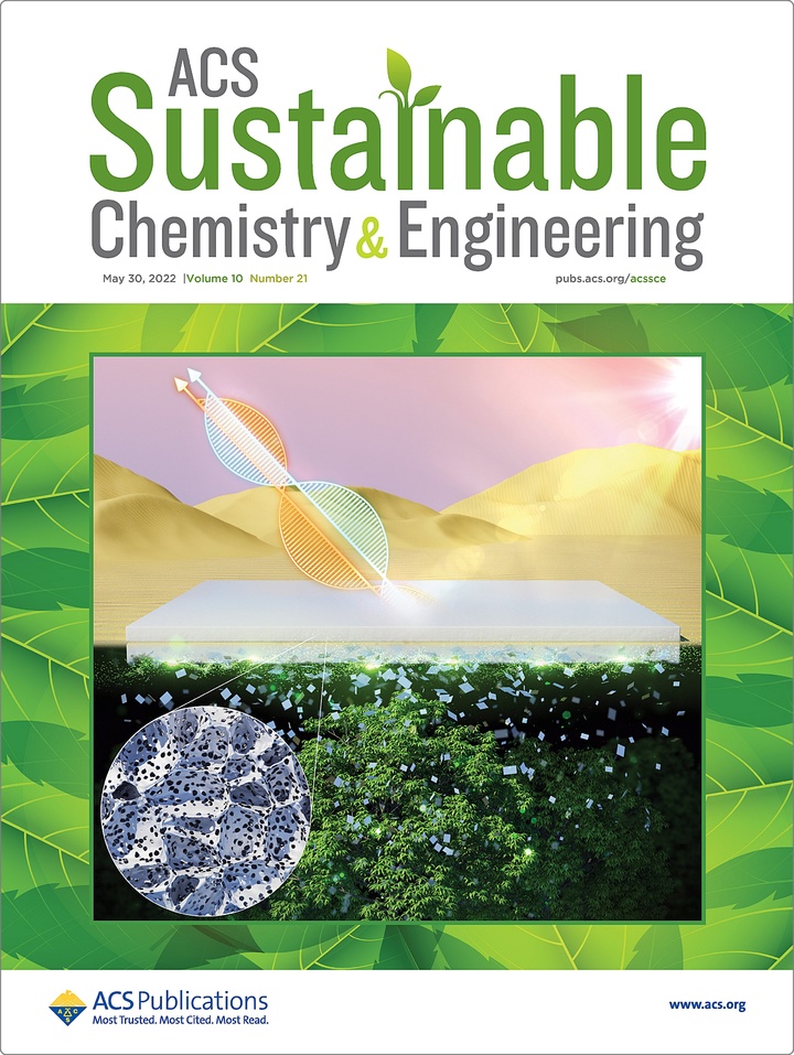 [대전=뉴시스] 화학연구원과 중앙대학교, 캘리포니아대학교 어바인 공동 연구팀이 개발한 친환경 수동 복사냉각 소재 기술이 게재된 국제학술지 ‘ACS Sustainable Chemistry & Engineering’의 2022년 5월호 표지. *재판매 및 DB 금지
