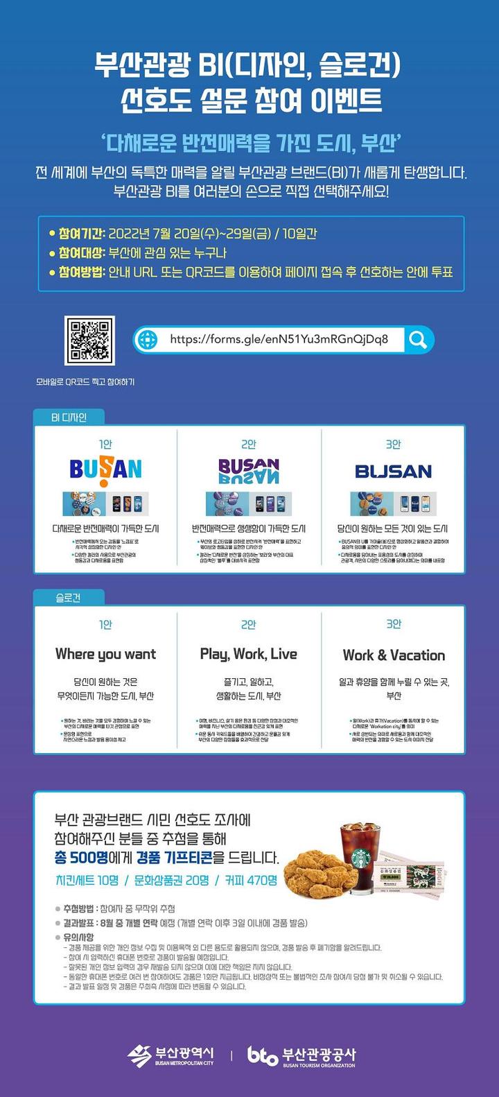 [부산=뉴시스] 국제관광도시 부산 홍보 BI(Brand Identity) 선호도 조사 포스터(사진=부산시 제공) *재판매 및 DB 금지