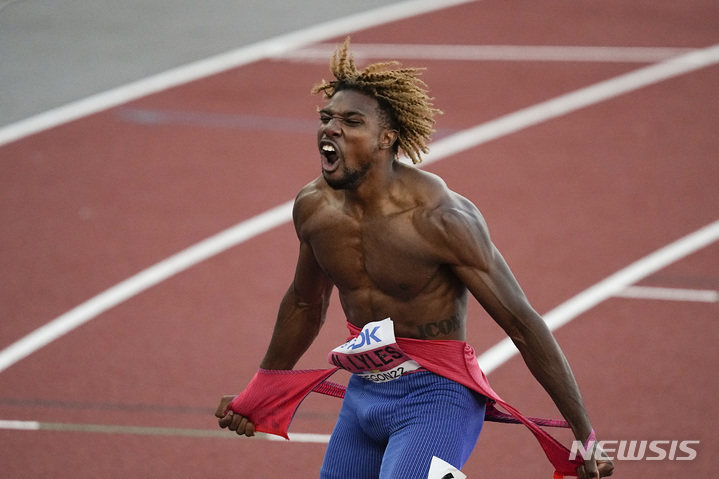 [유진=AP/뉴시스] 미국의 노아 라일스. 2022.07.21