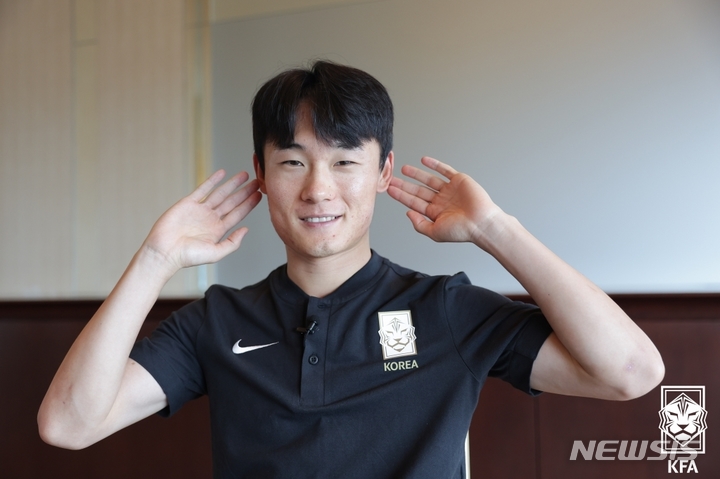 [나고야=뉴시스]축구대표팀 공격수 엄원상. (사진=대한축구협회 제공)