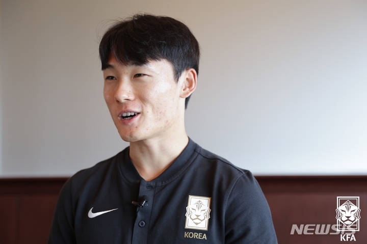 [나고야=뉴시스]축구대표팀 공격수 엄원상. (사진=대한축구협회 제공)