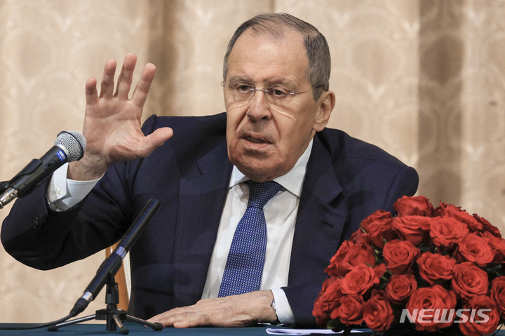 [아디스아바바=AP/뉴시스]세르게이 라브로프 러시아 외무장관. 2022.7.27.