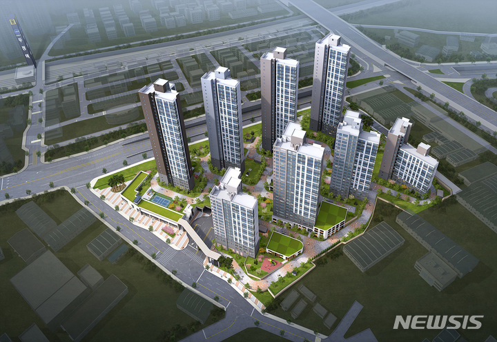 [서울=뉴시스] 유보라 천안 두정역 조감도. 