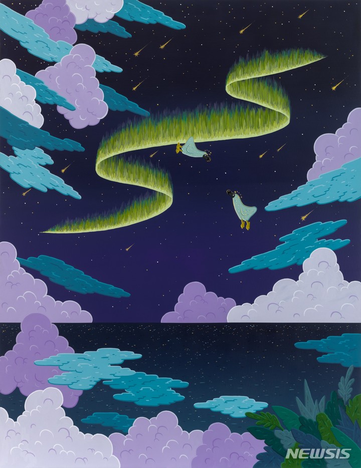 [서울=뉴시스]Dream meetings, 145.5x112cm, gouache on canvas, 2022