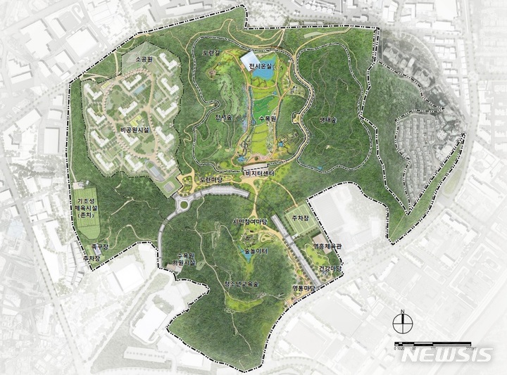 [수원=뉴시스]경기 수원시 영흥공원 조성계획도.(수원시 제공)